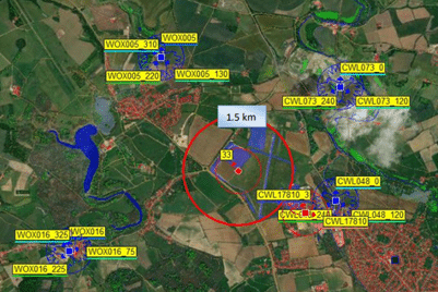 Latest news is a Screenshot taken for a calculation to show the military radar and prospective 5G towers in the surrounding area.