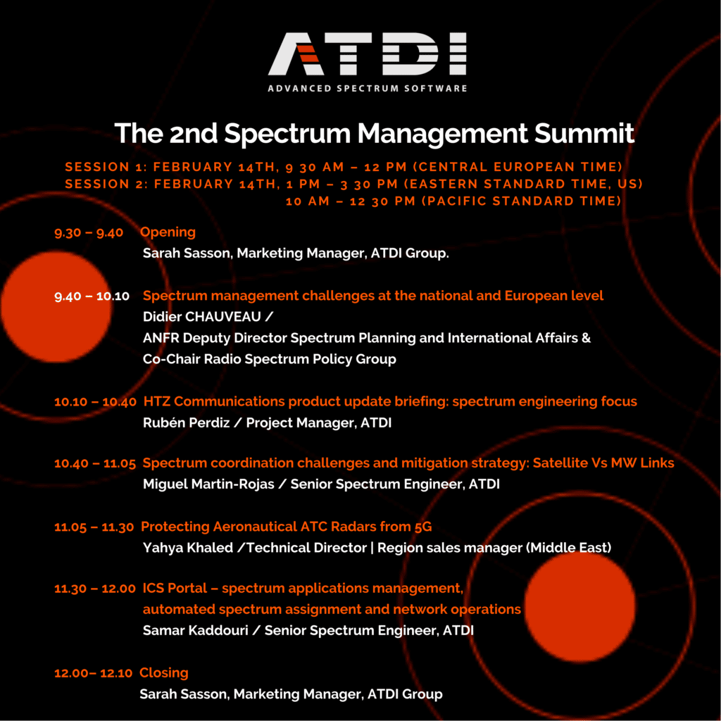 2nd ATDI Spectrum Management Summit - program