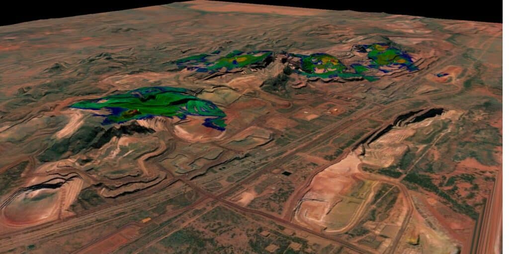 Map of open pit mine - 3D