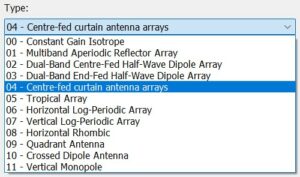 Centre-fed curtain antenna arrays