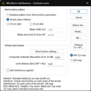 Windfarm interference - exclusion area